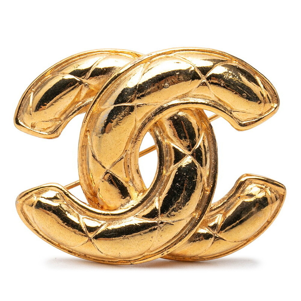 Chanel Coco Mark Brooch, Gold Plated, Women's CHANEL